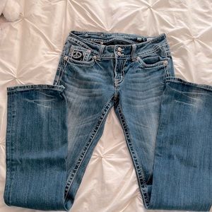 Miss Me. Peace sign Bling 29  Boot cut Jeans